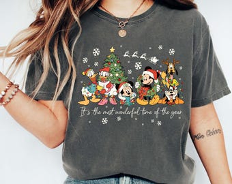 Vintage It's The Most Wonderful Time of The Year Disney Christmas Shirt, Cartoon Mickey Friends Christmas Party 2026 Mickey & Friends Tee
