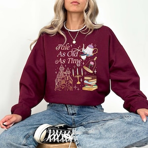 Vintage Tale as Old as Time Sweatshirt, Disney Princess Belle Sweatshirt, Retro Princess Sweatshirt, Magical Kingdom Hoodie,Beauty And Beast