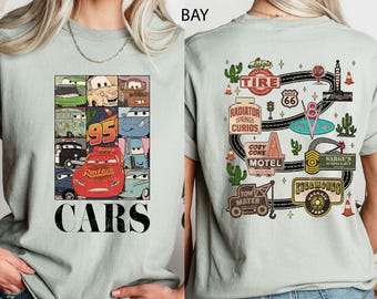 Lightning McQueen Cars Land Tee, Retro Disney Cars Comfort Colors Shirt, Radiator Springs Kids Birthday Shirt, Pixar Movie Fan Gift