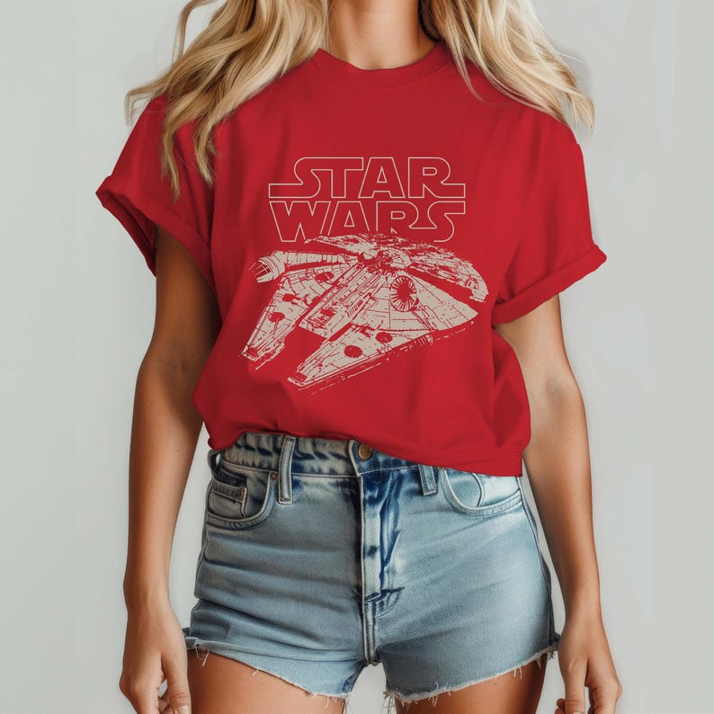 Vintage Starwars Shirt, Starwars Disneyland, Disney Comfort Color Shirt, Star Wars Millennium Falcon Shirt, Galaxys Edge Shirt, Disney Shirt image 3