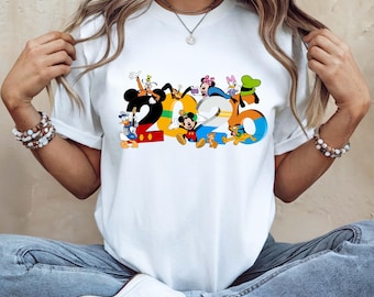 Chemise Mickey et ses amis 2026, T-shirt assorti pour la famille Disney, T-shirt Disneyland Trip aux couleurs confortables