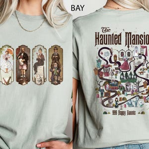 Chemise carte du manoir hanté, T-shirt d'Halloween Disney, carte rétro du manoir hanté, chemise de la salle des étirements, chemise de voyage Disney, t-shirt Disney