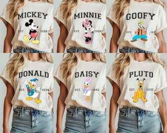 Disney Mickey and Friends T-shirt, Disney Character Shirt, Vintage Disney Character Shirt, Mickey Minnie Donald Daisy Pluto Goofy Tee