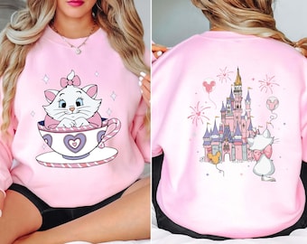 Disney The Aristocats Marie Cat Mad Tea Cup Party Sweatshirt, Disney The Aristocats Hoodie, Disney Marie Cat Sweater, Magic Kingdom Family