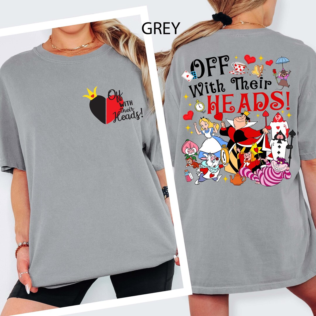 Alice in Wonderland Villain off With Their Heads Shirt, Queen of Hearts ...