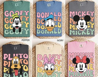 Retro Mickey And Friends Family Matching Shirt, Comfort Colors Disney Group Squad Shirt, Disneyland Trip Tee, Disney World Vacation T-shirt