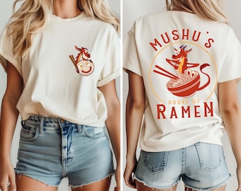 Two sided Disney Mushu's House Of Ramen Shirt, Retro Mulan Mushu Dragon Comfort Colors® Shirt, Walt Disney World, Disneyland Vacation Tee