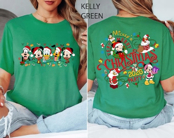 Mickey's Very Merry Christmas Party 2026 Shirt, Comfort Colors® Disney Santa Mickey And Friends Family Christmas Lights Shirt, Xmas Gift