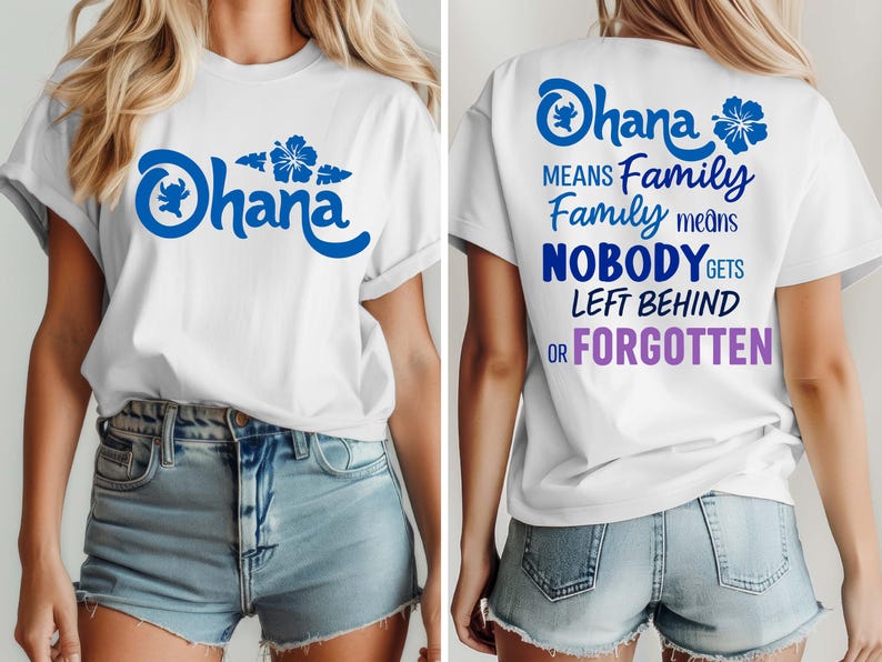 Disney Lilo & Stitch Ohana Means Family Shirt, Disney Stitch Shirt, Aloha Hawaii Tee, Magic Kingdom, Disneyland Family Matching Trip T-shirt
