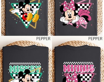 Retro Mickey Minnie Mouse Matching Shirt, Comfort Colors® Disney Mickey Minnie Couples Shirt, Disneyland Trip Tee, Family Vacation Shirt