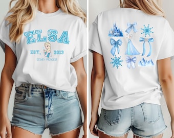Disney Elsa Bow Shirt, Comfort Colors® Frozen Tee, Elsa Magic Kingdom Shirt, Disney Girls Trip T-shirt, Disney World Princess Shirt