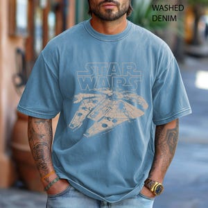 Vintage Starwars Shirt, Starwars Disneyland, Disney Comfort Color Shirt, Star Wars Millennium Falcon Shirt, Galaxys Edge Shirt, Disney Shirt image 6