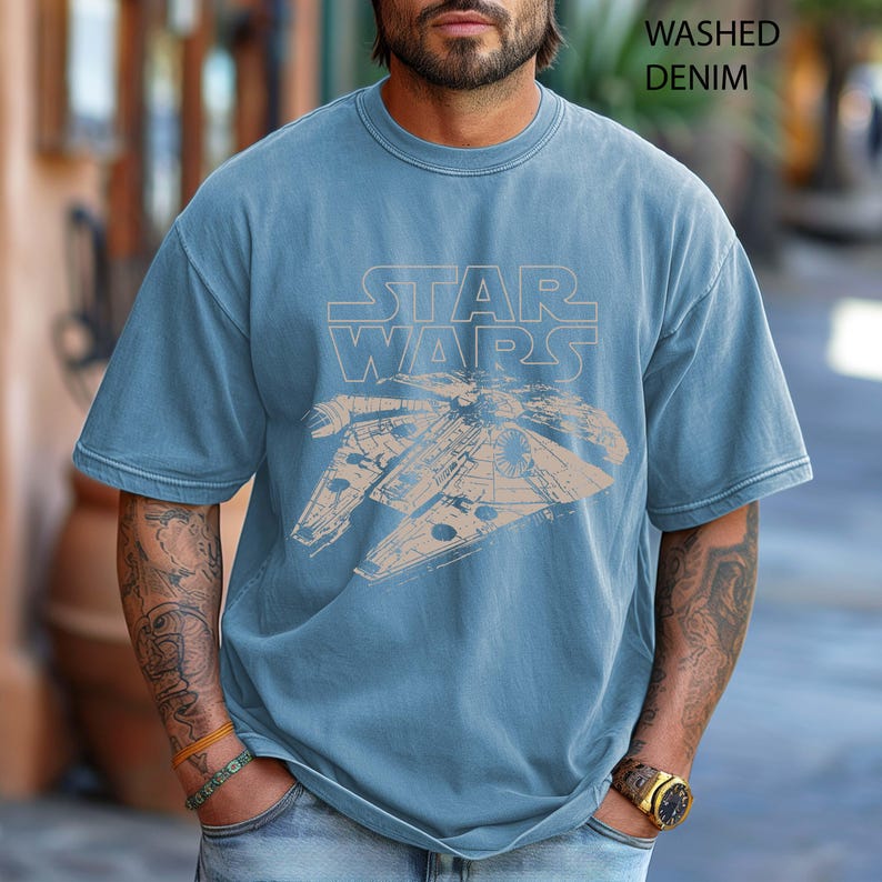 Vintage Starwars Shirt, Starwars Disneyland, Disney Comfort Color Shirt, Star Wars Millennium Falcon Shirt, Galaxys Edge Shirt, Disney Shirt image 6