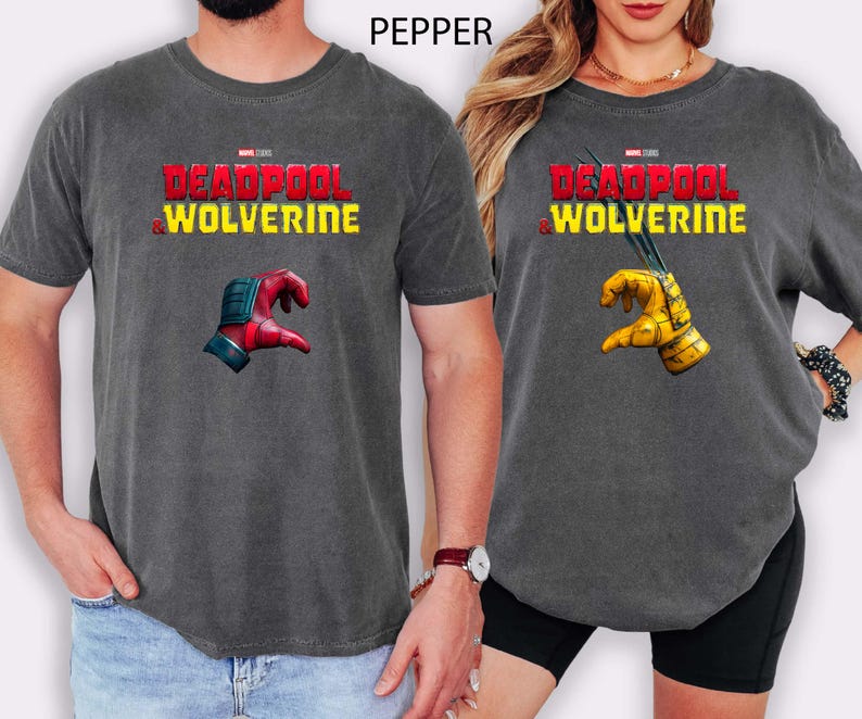This Marvel tee features Deadpool and Wolverine in a bold “Love Come Together” design—perfect for MCU fans, Marvel couples, or anyone hyped for Deadpool 3. A fun and edgy superhero shirt for comic lovers, geeky couples, or Deadpool LFG energy!