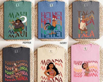 Moana Matching Family Shirt, Hei Hei Pua Maui Baby Moana Tee, Disney Princess Group T-shirt, Comfort Colors® Moana Vacation Tee