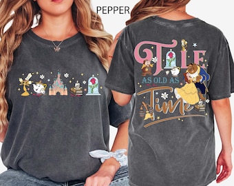 Vintage Disney Beauty and the Beast Belle Princess Shirt, Comfort Colors® Tale as old as time Disneyland Walt Disneyworld Trip Shirt
