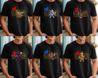 Star Wars Characters Shirt, Disney Star Wars Family Tee, Mickey Balloon Star Wars Shirt, Disneyland Trip Shirt, Galaxy's Edge Shirt