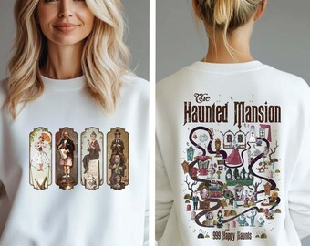 The Haunted Mansion Map Sweatshirt, Disney Halloween Hoodie, Retro The Haunted Mansion Map, Stretching Room Crewneck, Disney Trip Sweatshirt