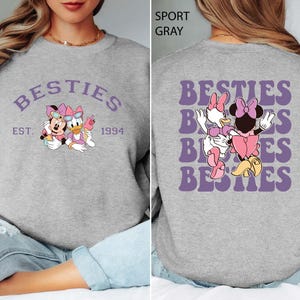 Custom Minnie And Daisy Besties Sweatshirt, Daisy Duck Minnie Mouse Hoodie, Magical Kingdom Sweater, Disney Besties Crewneck, Besties Gift