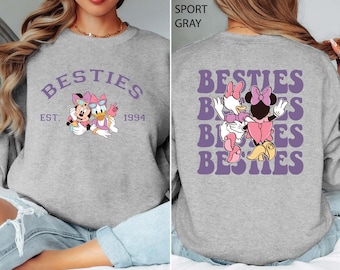 Custom Minnie And Daisy Besties Sweatshirt, Daisy Duck Minnie Mouse Hoodie, Magical Kingdom Sweater, Disney Besties Crewneck, Besties Gift