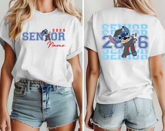 Disney Stitch Senior 2026 Custom Graduate T-Shirt, Senior Stitch Shirt, Disney Family Grad Tee, Disney Graduation Trip Tee, Senior Squad Tee