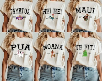 Disney Moana Characters Shirt, Hei Hei Pua Maui Te Fiti Tee, Moana Est. 2016 Shirt, Disney Family Matching Tee, Polynesian Adventure Shirt