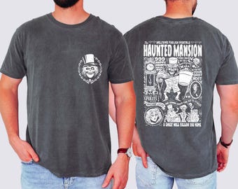 Vintage Haunted Mansion Two-Sided Comfort Colors® Shirt, Stretching Room Tee, Haunted Mansion 1969 Shirt, Disneyland Halloween Trip Shirt