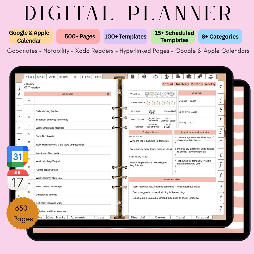 Curated visual reference: Gallery Detail: 2026 All In One Digital Planner For Ipad And Android