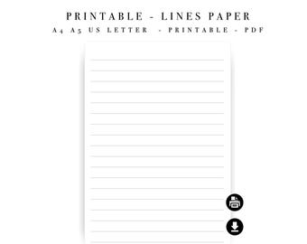 Modèle imprimable pour notes au trait - Journal de notes sur la productivité A4 A5 US Letter (téléchargement instantané)
