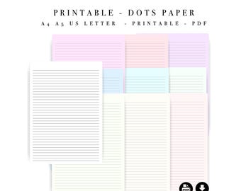 Modèle imprimable pour notes au trait - Journal de notes sur la productivité A4 A5 US Letter (téléchargement instantané)