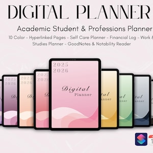Academic 2025/2026 Digital Planner - iPad GoodNotes & Notability - Student Digital Notebook - Monthly, Weekly and Daily Planner PDF