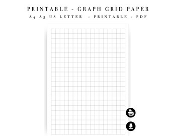 Modèle imprimable sur papier millimétré - Grille de productivité graphique A4 A5 US Letter (téléchargement instantané)