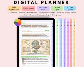 Carnet de notes numérique non daté, Goodnotes, Notability (téléchargement instantané)
