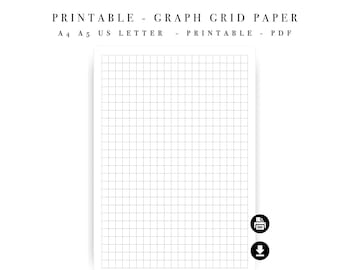 Modèle imprimable sur papier millimétré - Grille de productivité graphique A4 A5 US Letter (téléchargement instantané)