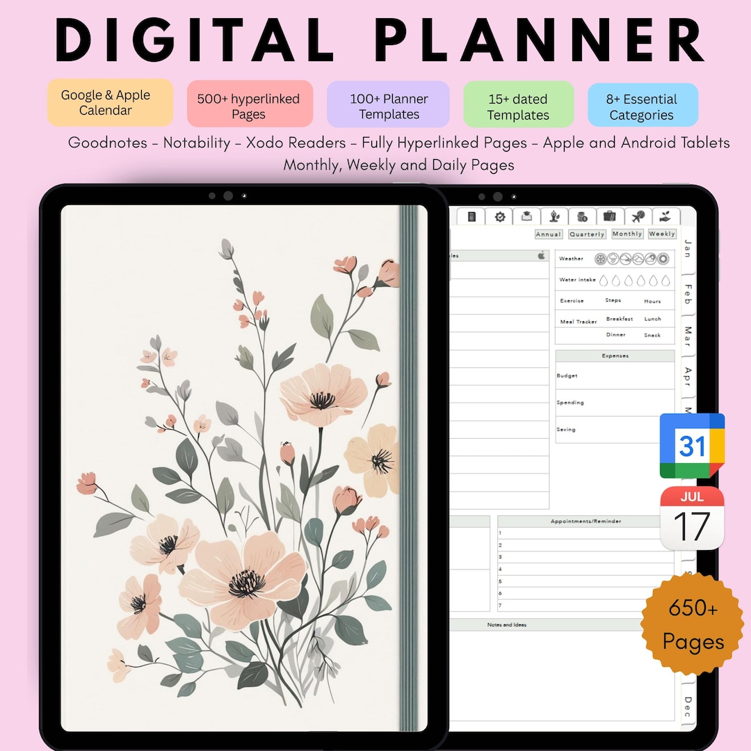 2026 Digital Planner – Hyperlinked Daily, Weekly, Monthly Planner ...