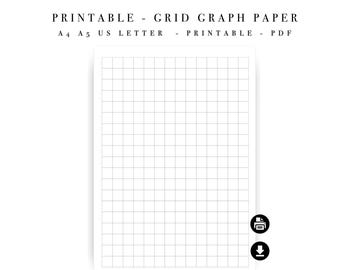 Modèle de papier quadrillé imprimable - A4, A5, lettre US (téléchargement instantané)