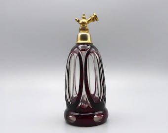 Grande flacone di profumo antico con vaporizzatore, stile Art Déco boemo, circa 1930, E2452