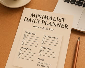 Minimalist Daily Planner – Printable PDF for Productivity - Etsy