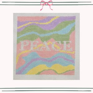 Peace ~ Nadelspitze Leinwand handgemalt auf 18 Mesh von Threading Treasures