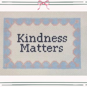 Kindness Matters ~ Needlepoint Canvas Hand Painted on 13 Mesh by Threading Treasures