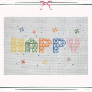 Happy ~ Needlepoint Canvas Hand Painted on 13 Mesh by Threading Treasures