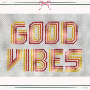 Good Vibes ~ Nadelspitze auf Leinwand, handgemalt auf 13 Mesh von Threading Treasures