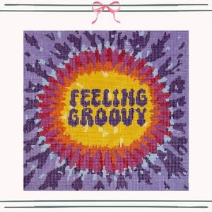 Feeling Groovy ~ Needlepoint Canvas Hand Painted on 18 Mesh by Threading Treasures