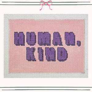 Human Kind ~ Needlepoint Canvas Hand Painted on 13 Mesh by Threading Treasures