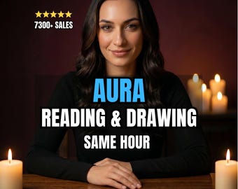 Leitura e desenho da aura • Cores da aura psíquica • Insights de energia espiritual • Retrato artístico intuitivo