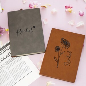 Custom Engraved Notebook, Personalized Leather Journal, A5 Journal and Notebook, Business Gift, Phd Gift, Gift for Office Journal with Name