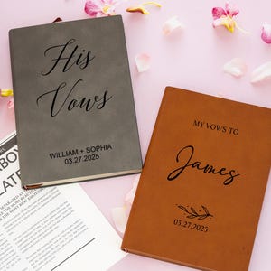 Custom Vow Books, Wedding Engagement Gift for Bride Groom, Personalized Wedding Guestbook, Proposal Wedding Vow, Hard Cover Journal Couple