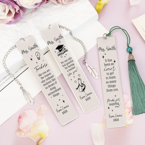 Teacher Bookmark, Thank You Gift or Teacher, Teacher Appreciation Gift, Custom Bookmark for Teacher, End of School Year Gift, Teacher Gifts