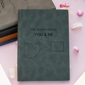 Carnet de notes Les aventures de vous et moi, carnet personnalisé pour couple, journal d'aventures en cuir, cadeaux commémoratifs, cadeaux d'anniversaire pour couple