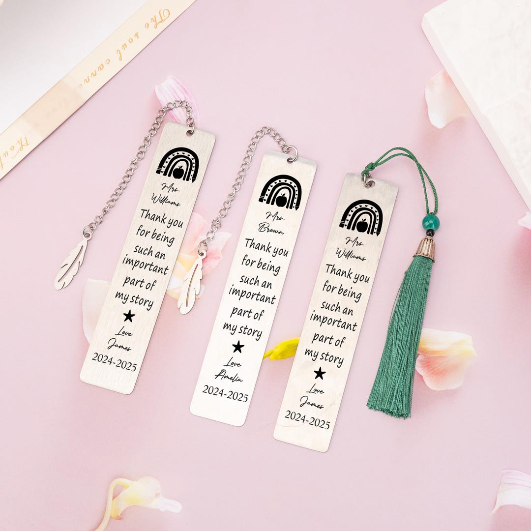 Teacher Thank You Bookmark, Teacher Appreciation Gift, End of the Year ...